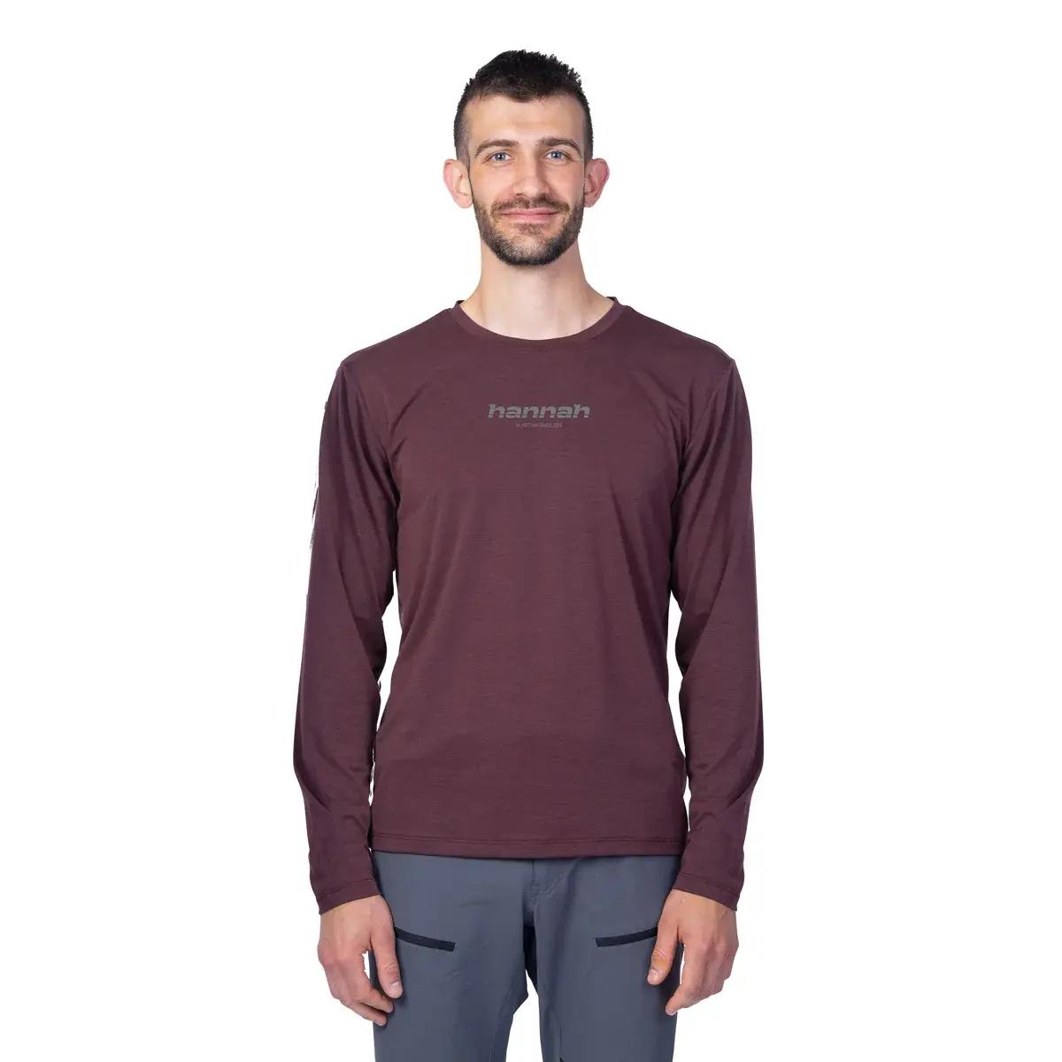 Hannah Pánske tričko s dlhým rukávom Hannah Bine L/S red mahogany