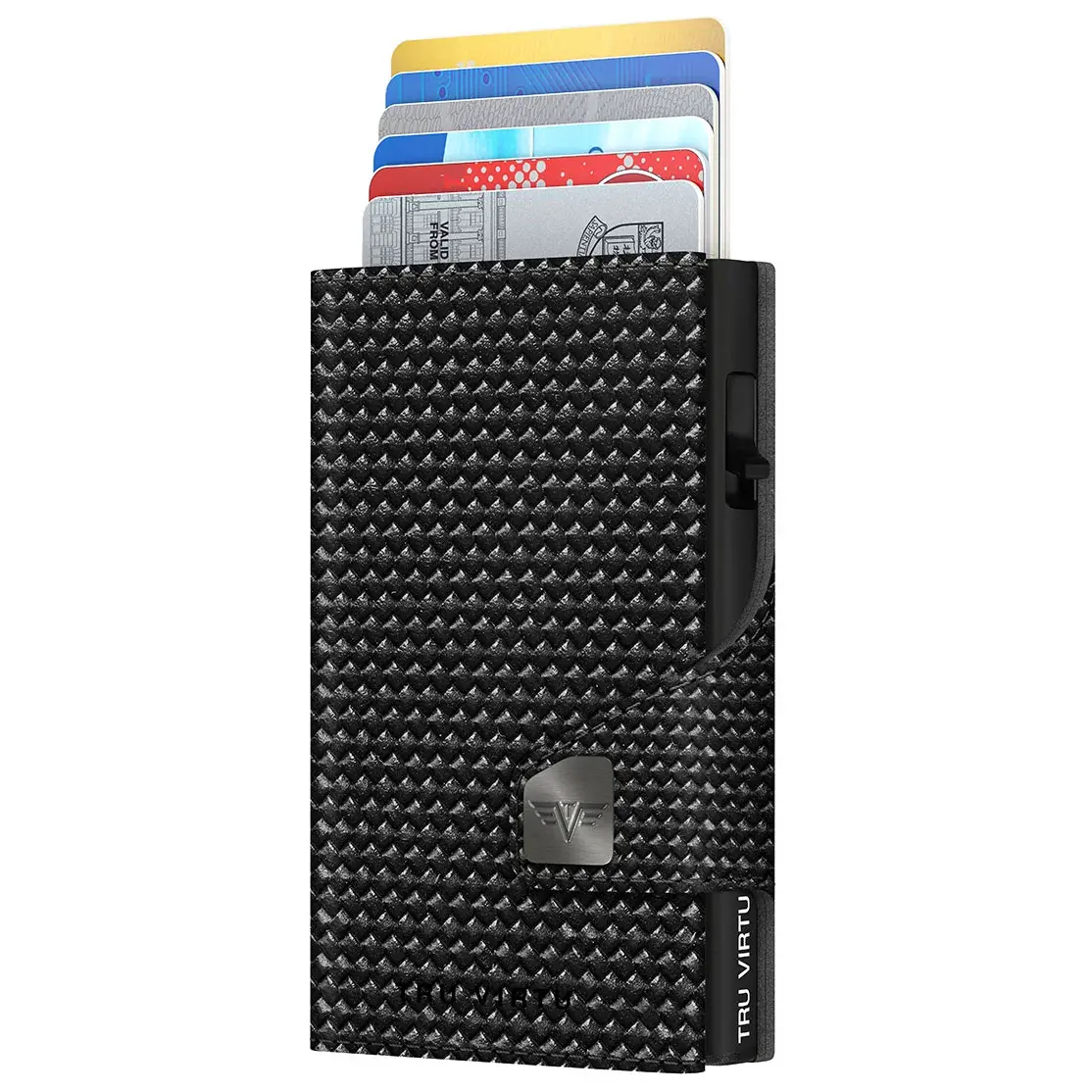 Tru Virtu Peňaženka Tru Virtu Click & Slide koža diagonal carbon čierna
