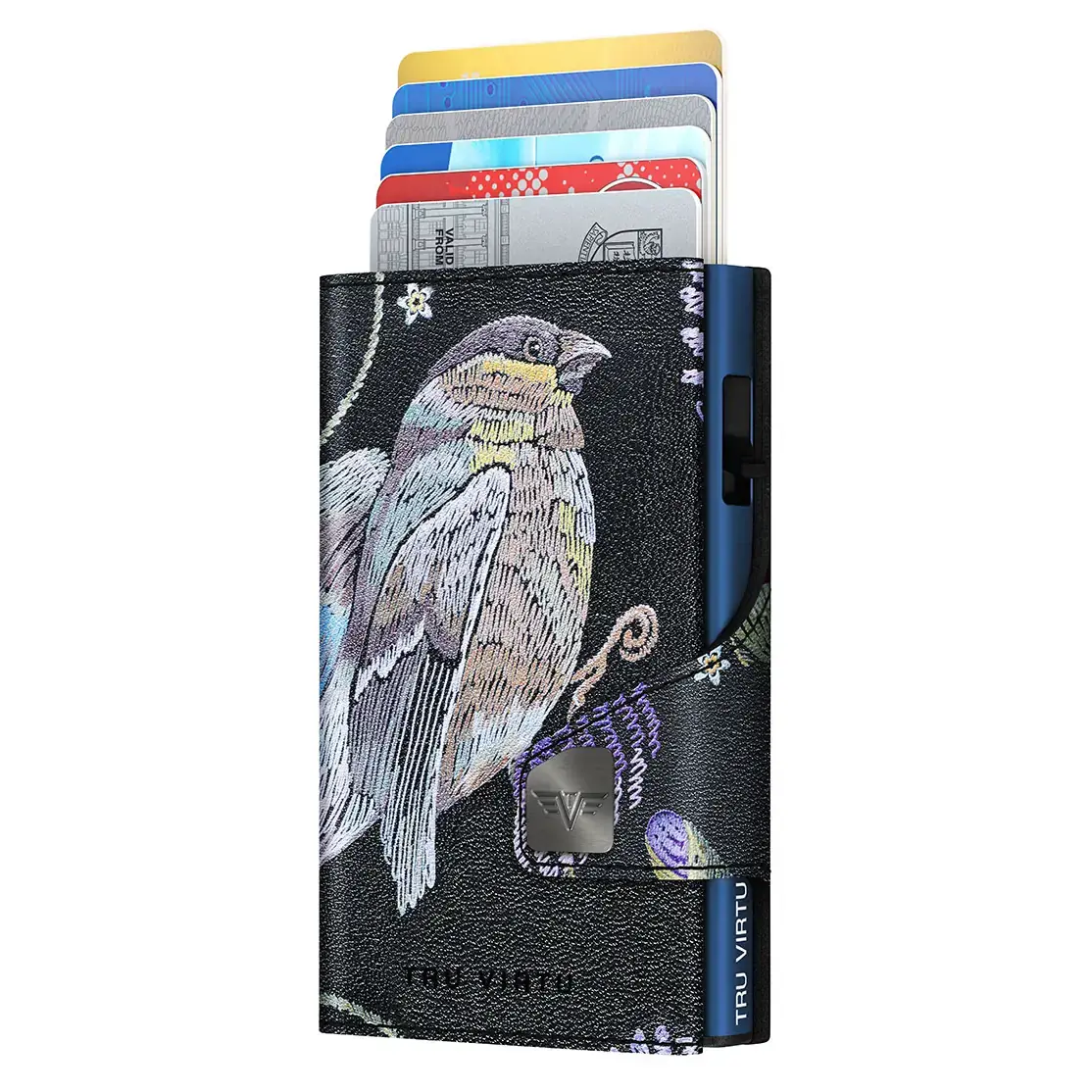 Tru Virtu Peňaženka Tru Virtu Click & Slide Special Edition koža Bird & Clover čierna