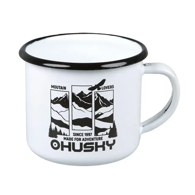 Husky Plechový hrnček Husky 350ml hory bílý