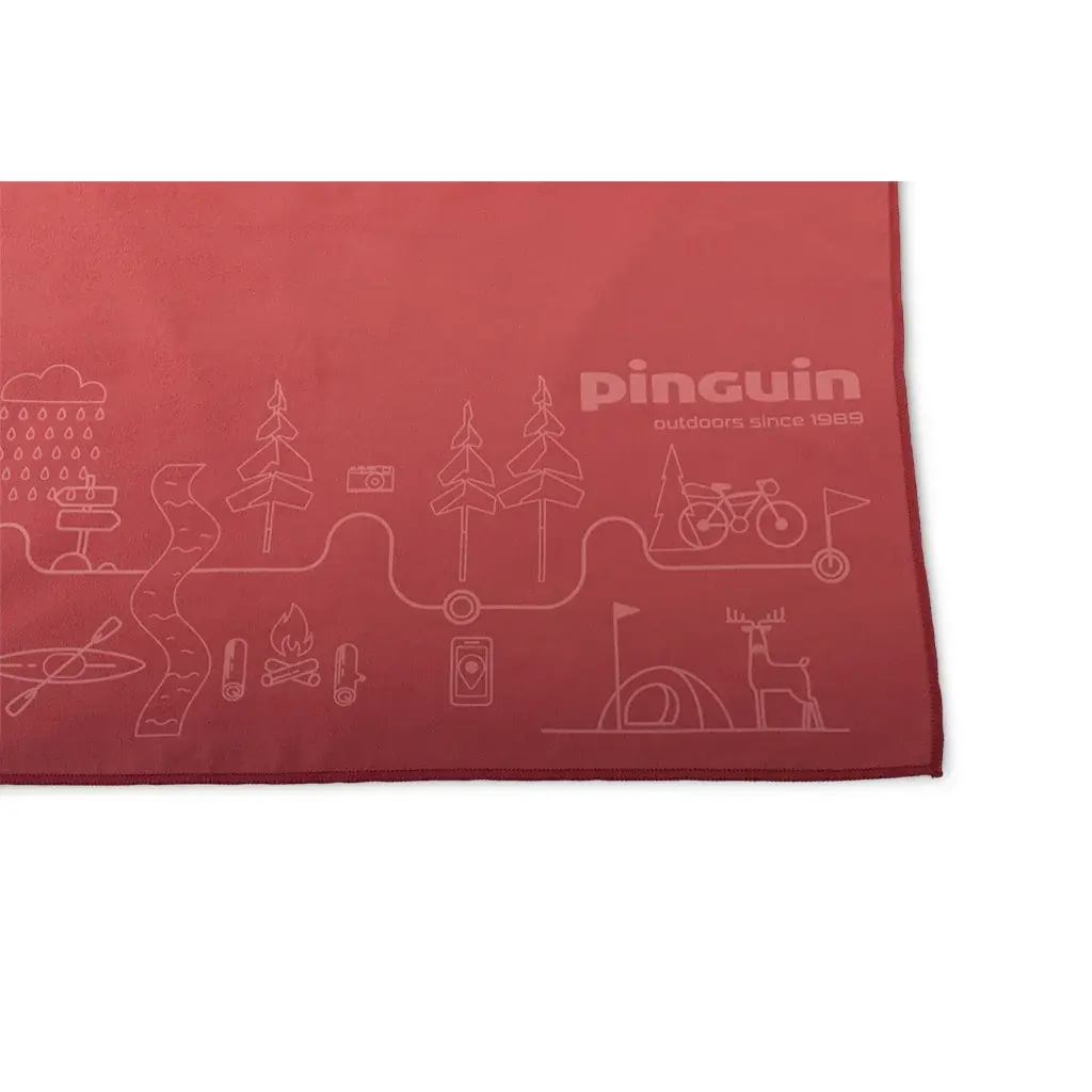 Pinguin Rýchloschnúci uterák Pinguin Micro Towel Map red