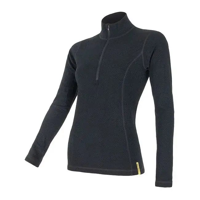 Sensor Dámske tričko Sensor Merino DF Zip dl. rukáv čierna