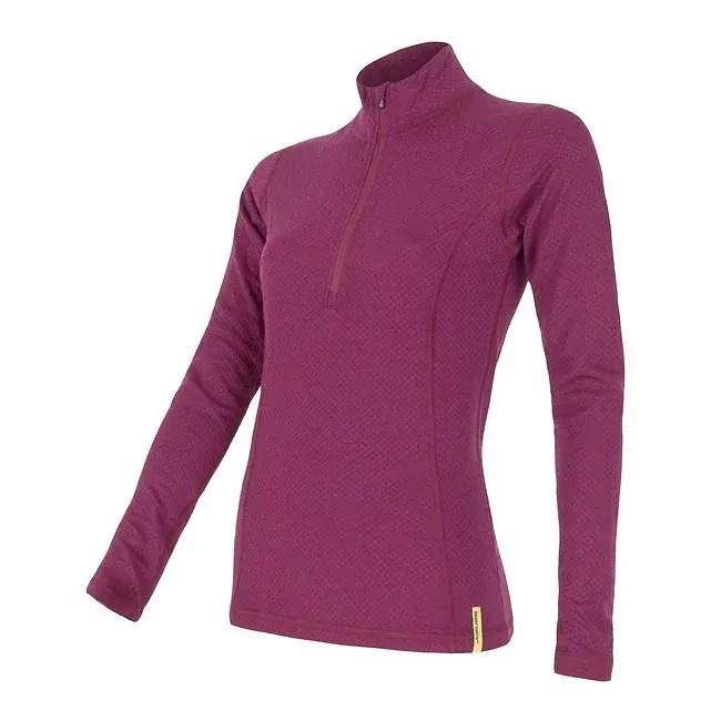 Sensor Dámske tričko Sensor Merino DF Zip dl. rukáv lilla