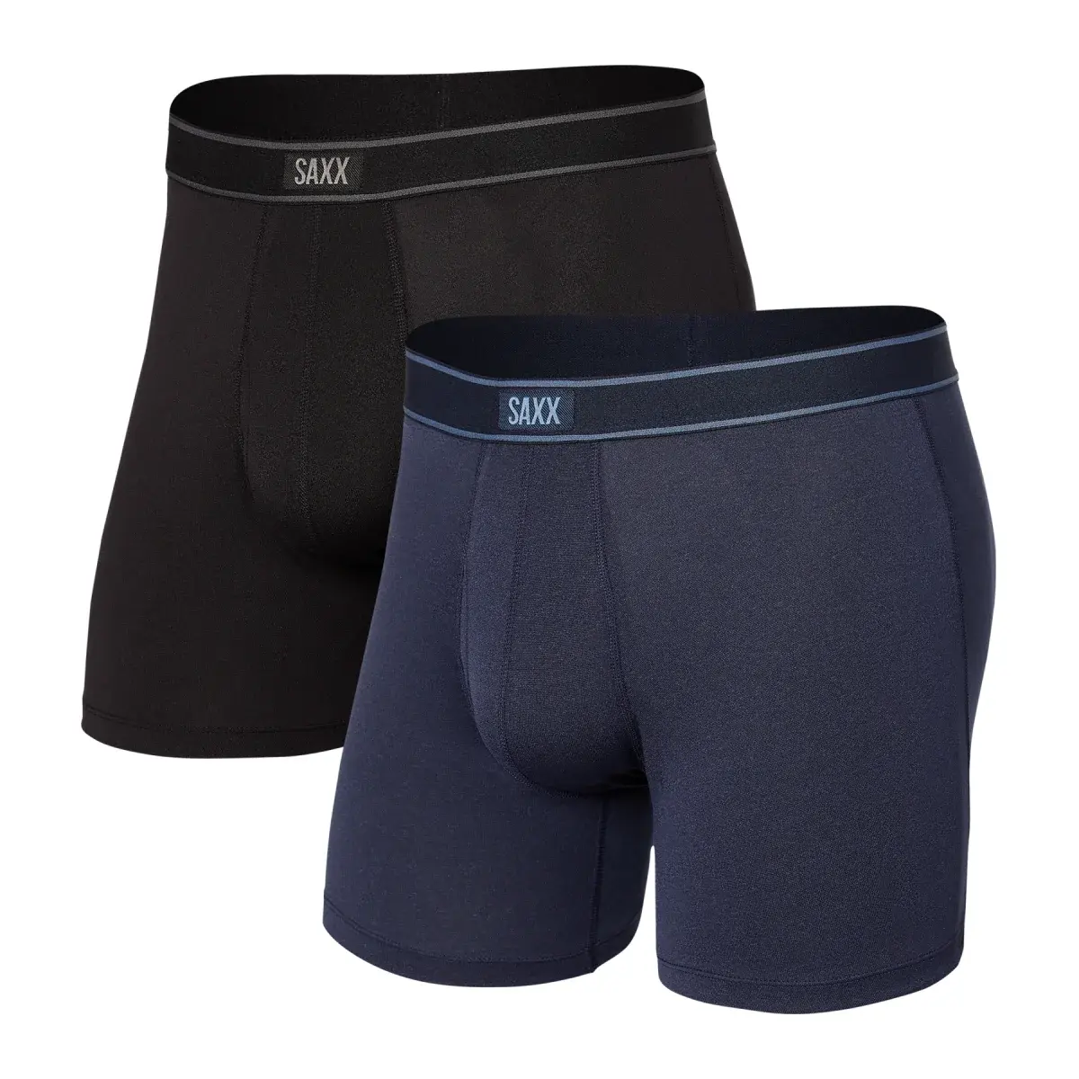 SAXX Set pánskych boxerek SAXX Daytripper Boxer Brief Fly 2Pk Black/City Blue Heather