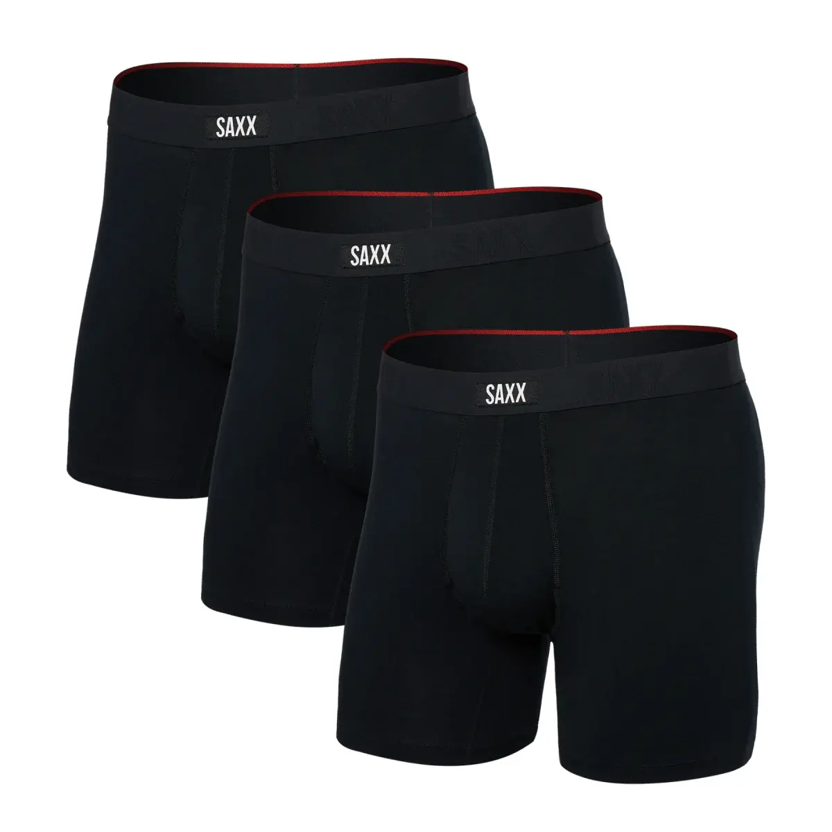 SAXX Set pánskych boxerek SAXX Vibe Xtra Boxer Brief Fly 3Pk Black