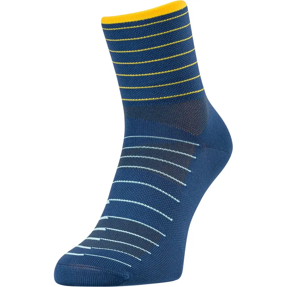 Stredne vysoké cyklistické ponožky Silvini Bevera navy-yellow