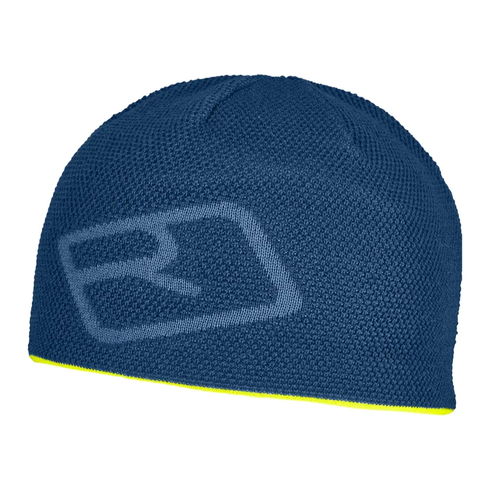 Vlnená čiapka Ortovox Merino Logo Knit Beanie petrol blue