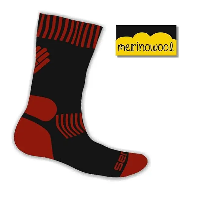 Sensor Výpredaj Sensor Expedition Merino Wool ponožky čierna/červená