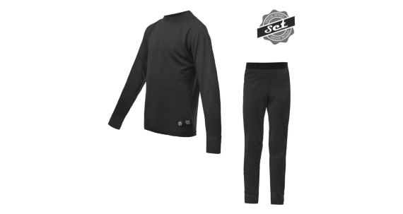 Detská súprava funkčného prádla Sensor Merino Active Set Black