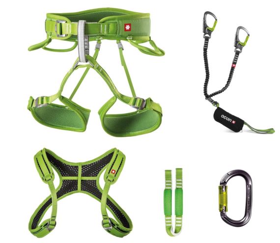 Ferrata set Ocún Via Ferrata Twist + Chest Green