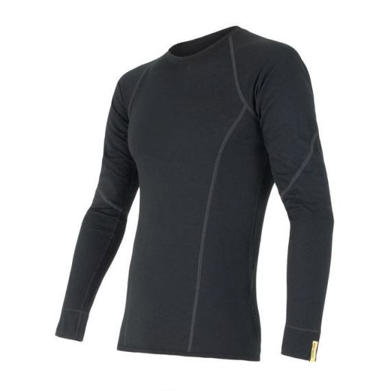 Pánske funkčné tričko s dlhým rukávom SENSOR Merino Active black