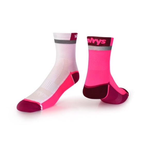 Vavrys Trek Cyklistické ponožky 2-pack pink-white