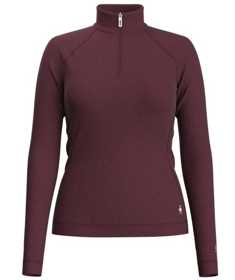 Dámske vlnené tričko Smartwool W Classic Thermal Merino 1/4 Zip Black cherry heather