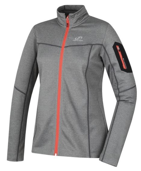 Dámska priedušná mikina na zips Hannah Thea light gray mel (coral)