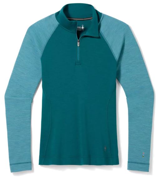 Dámske funkčné tričko s dlhým rukávom Smartwool W Classic Thermal Merino 1/4 Zip Emerald green