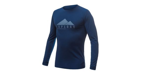 Pánske funkčné tričko s dlhým rukávom Sensor Merino Air PT Explore Dark blue