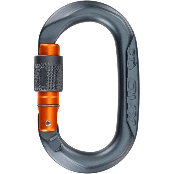 Skrutkovacia karabína Climbing Technology OVX SG antracit/orange