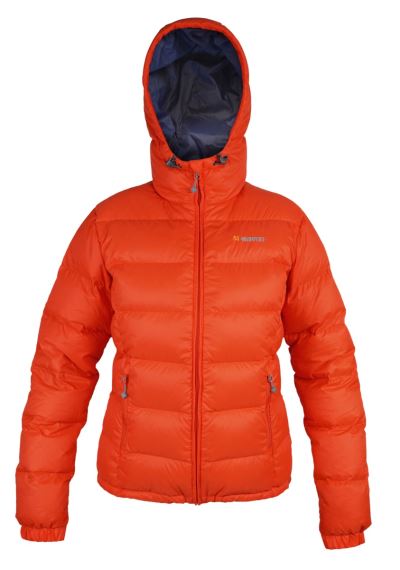 Dámska páperová bunda Warmpeace Bunda Brenta Lady mandarine/navy