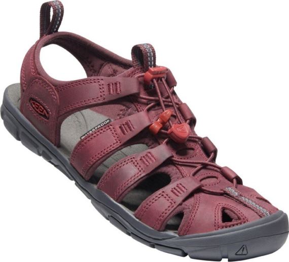 Keen Clearwater CNX Leather Dámske sandále wine/red dahlia