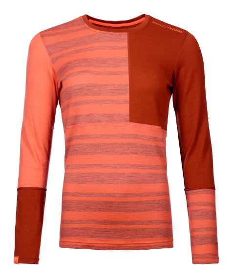 Dámske funkčné tričko ORTOVOX 185 Rock'n'Wool Long Coral