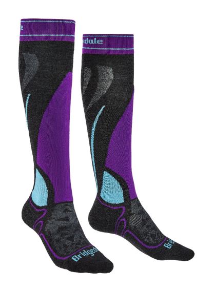 Dámske lyžiarske ponožky Bridgedale Ski Midweight graphite/purple/134