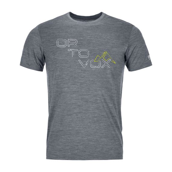 Pánske funkčné tričko Ortovox 185 Merino Tangram Logo TS Grey Blend