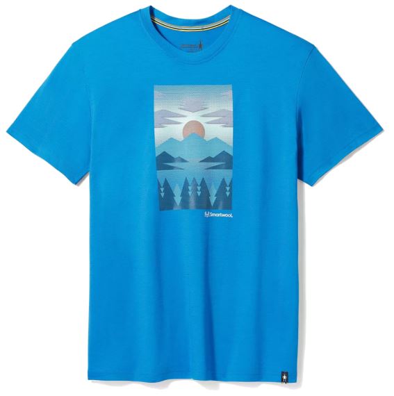 Pánske tričko Smartwool Chasing Mountains Graphic Short Sleeve Tee Laguna blue