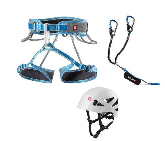 Ferrata set Ocún Twist Tech Eco Captor Pro Swivel Shard set grey/blue