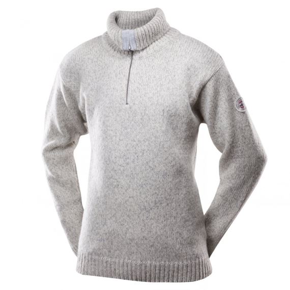 Unisex turistický sveter Devold Nansen Wool Zip Neck Grey Melange