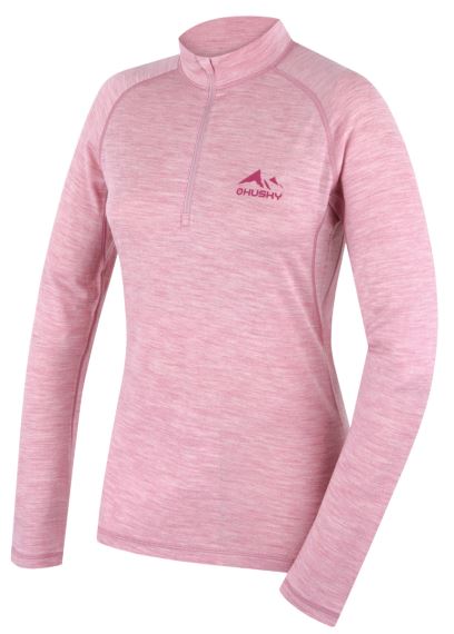 Dámske funkčné merino tričko Husky Merow Zip L faded pink