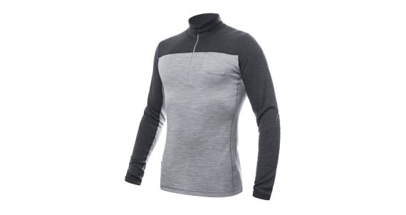 Pánske funkčné tričko s dlhým rukávom Sensor Merino Bold Cool gray/anthracite