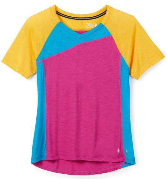 Dámske funkčné tričko Smartwool Merino Sport 120 Mountain Bike Tee s krátkym rukávom Festive fushia