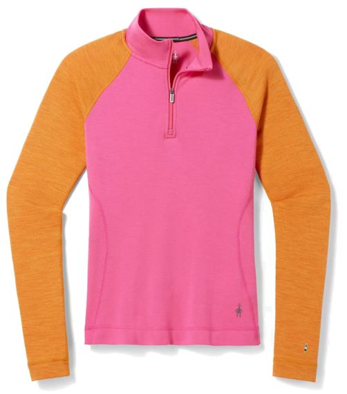 Dámske funkčné tričko s dlhým rukávom Smartwool W Classic Thermal Merino 1/4 Zip Power pink