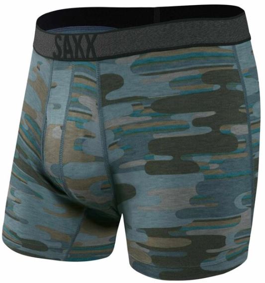 Pánske funkčné boxerky Saxx Viewfinder Boxer Brief Fly Blue up v dymovej kamufláži