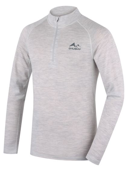 Pánske funkčné merino tričko Husky Merow Zip M light grey