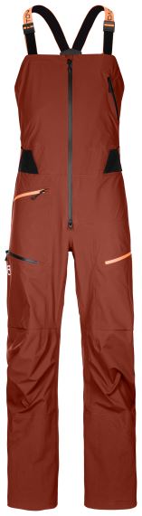 Ortovox 3L Deep Shell nohavice s kapucňou clay orange