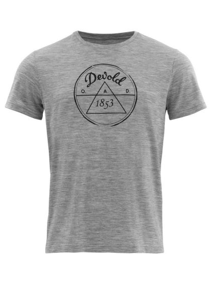 Pánske merino tričko Devold 1853 merino 150 Tee Man grey melange