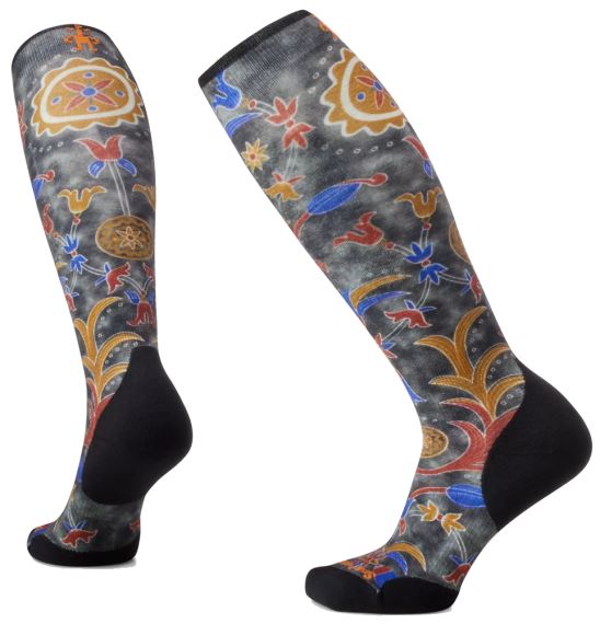 Dámske lyžiarske ponožky SmartWool W Ski TC Royal Floral Print black