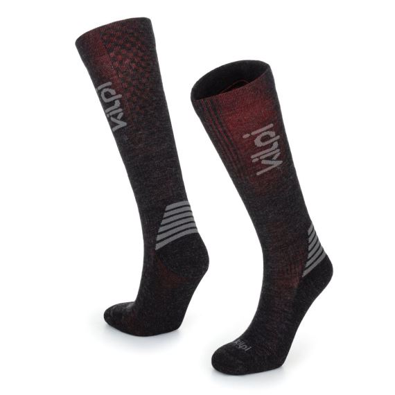 Unisex lyžiarske ponožky Kilpi Perosa-U black/red