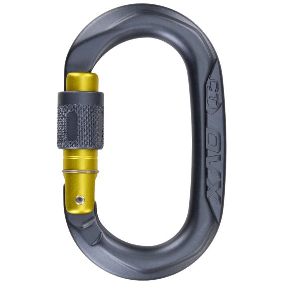 Skrutkovacia karabína Climbing Technology OVX SG antracit/horčica