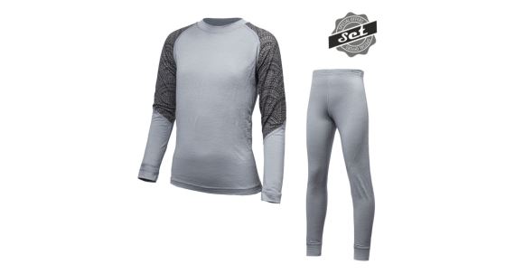 Detská funkčná súprava termoprádla Sensor Merino Impress Set Grey/maori