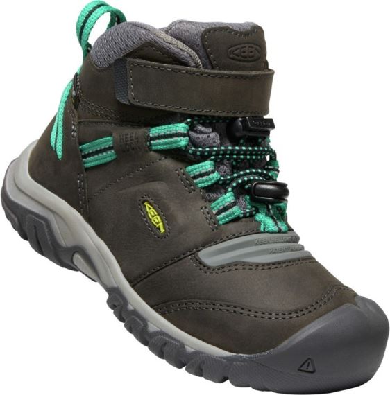 KEEN Ridge Flex Mid WP Detská magnet/greenlake treková obuv