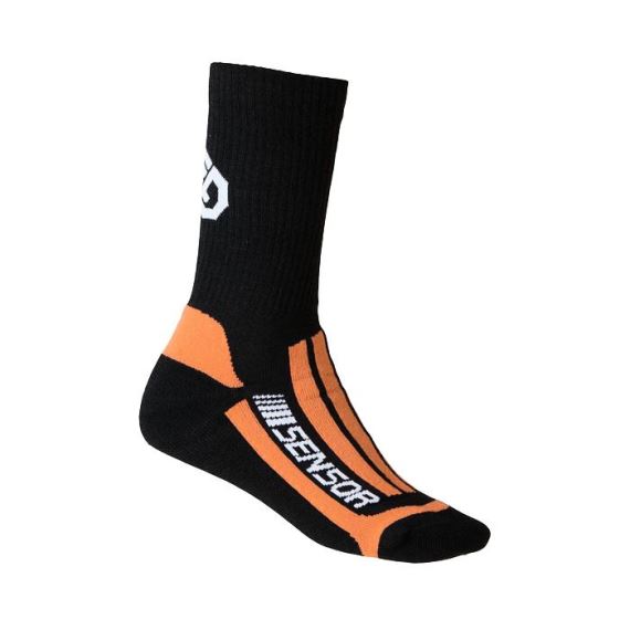 SENSOR Trekingové ponožky Merino black/orange