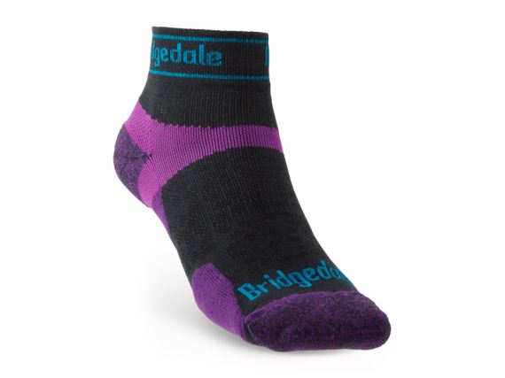 Bridgedale Trail Run UL T2 MS Low charcoal/purple dámske bežecké ponožky