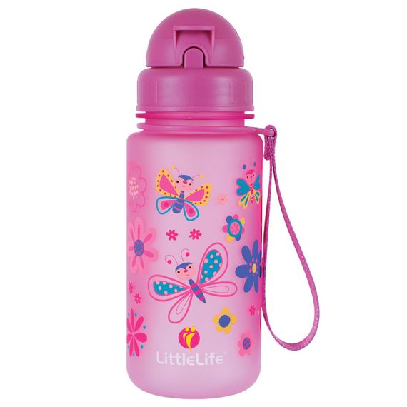 Detská fľaša na vodu LittleLife 400 ml - Motýli