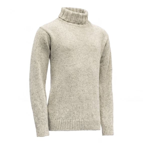 Unisex turistický sveter Devold Nansen Wool High Neck Grey Melange