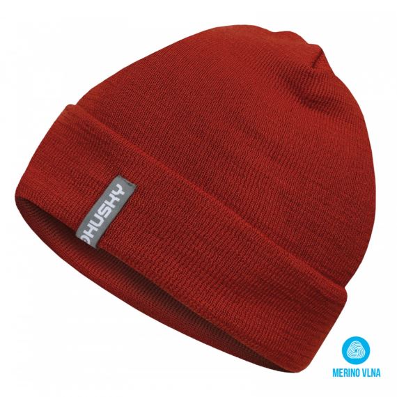 Pánska merino čiapka Husky Merhat 1 brick L-XL