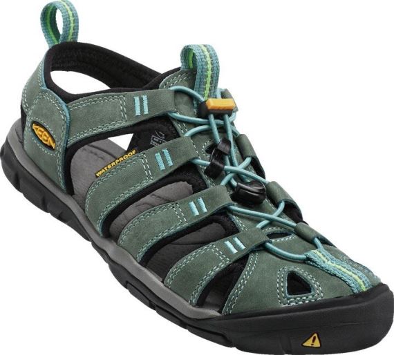 Keen Clearwater CNX Leather Women mineral blue/yellow sandále