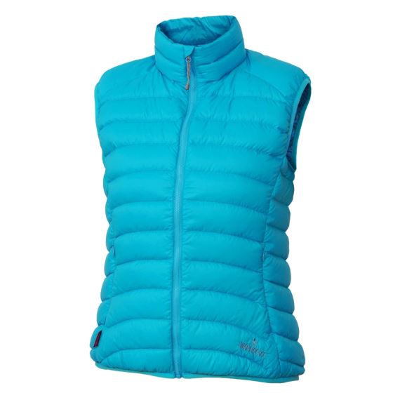 Dámska páperová vesta Warmpeace Swan Lady fresh blue/winter blue