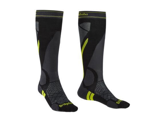 Pánske lyžiarske ponožky Bridgedale Ski Lightweight black/lime/137